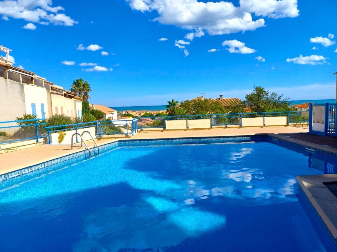 Plain-Pied Jardin 6 Personnes Clim Vue Mer Parking Wifi Terrasse Piscine Dans La Residence Saint-Pierre-la-Mer  Luaran gambar