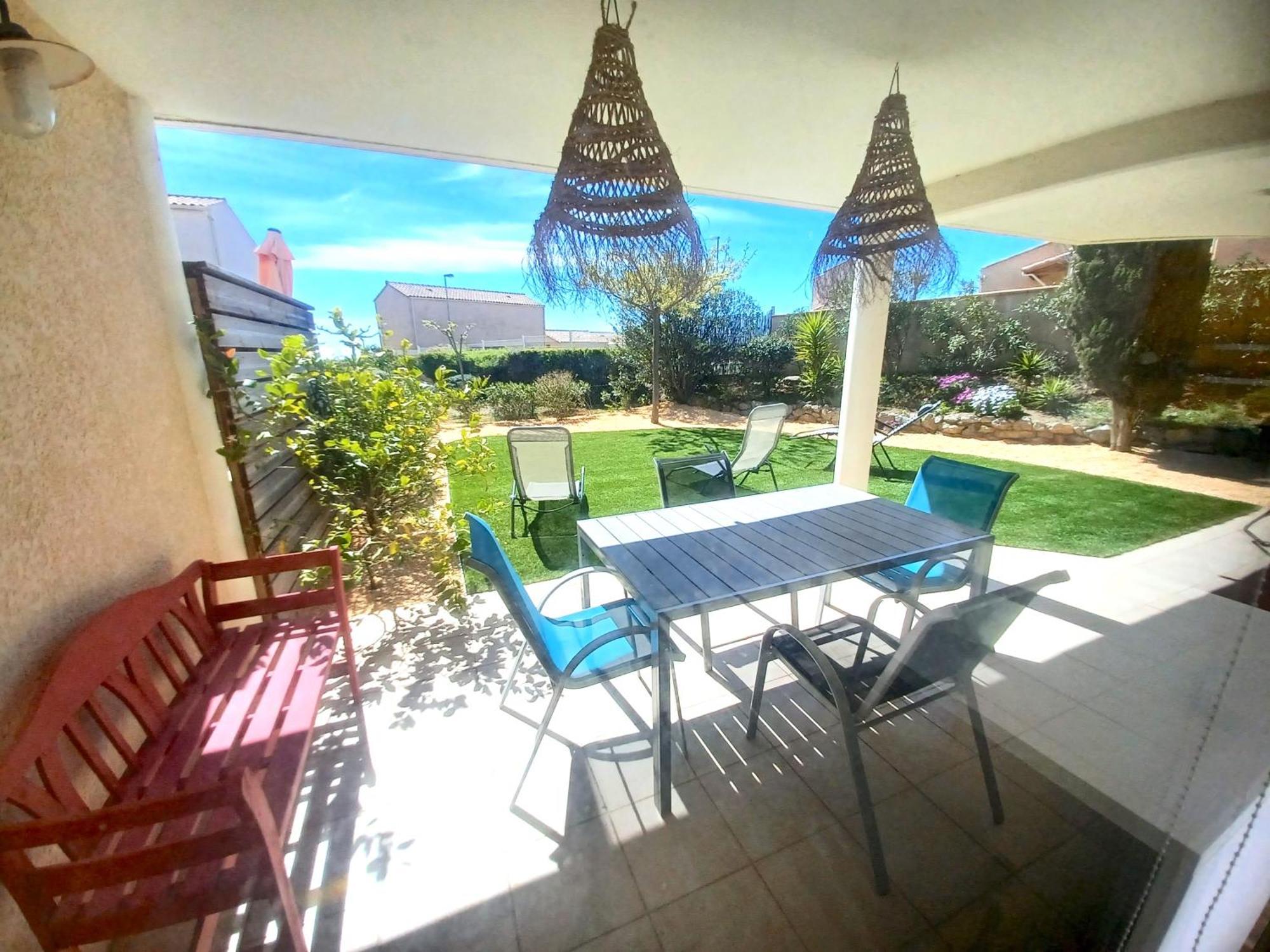 Plain-Pied Jardin 6 Personnes Clim Vue Mer Parking Wifi Terrasse Piscine Dans La Residence Saint-Pierre-la-Mer  Luaran gambar