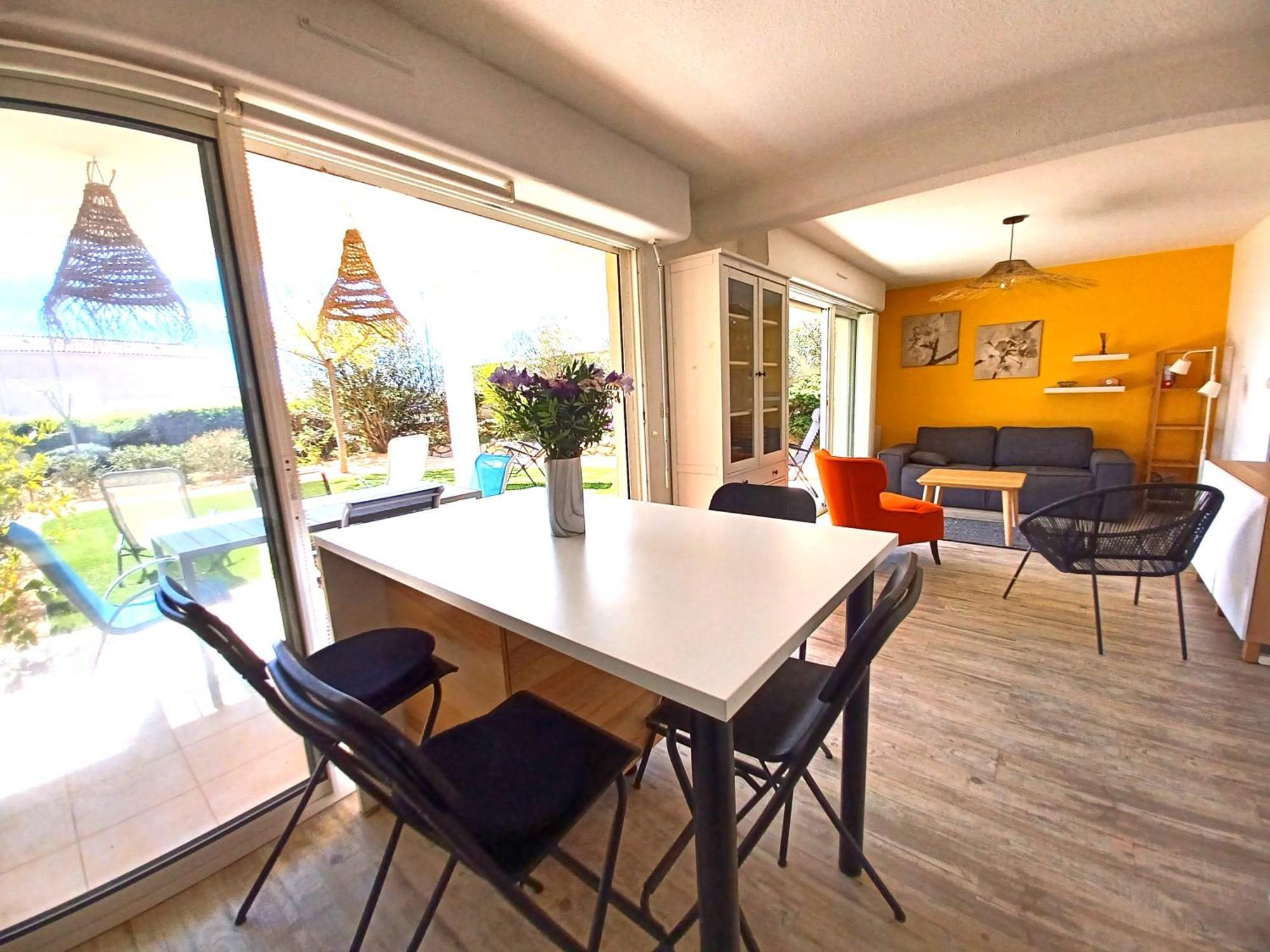 Plain-Pied Jardin 6 Personnes Clim Vue Mer Parking Wifi Terrasse Piscine Dans La Residence Saint-Pierre-la-Mer  Luaran gambar