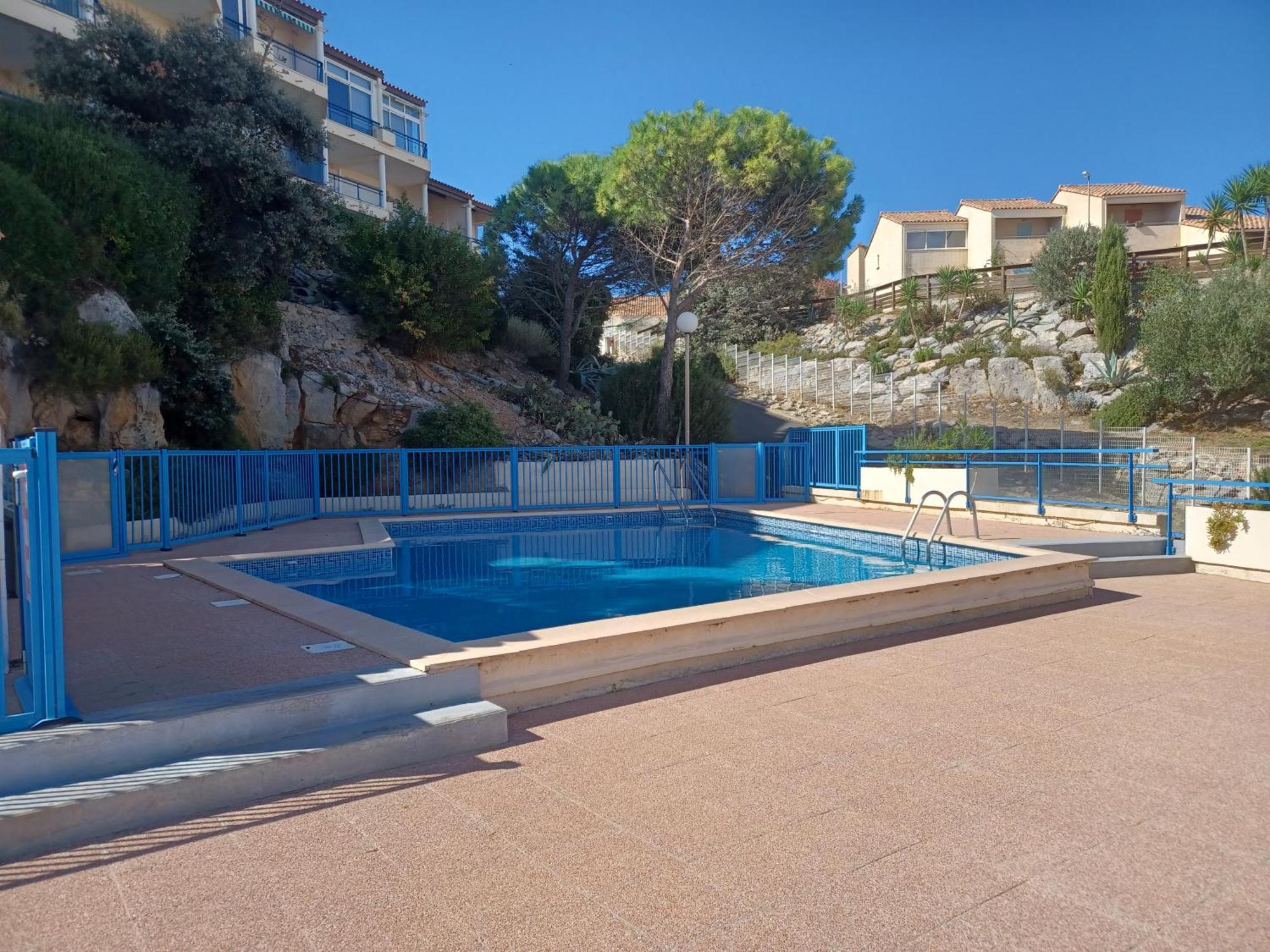 Plain-Pied Jardin 6 Personnes Clim Vue Mer Parking Wifi Terrasse Piscine Dans La Residence Saint-Pierre-la-Mer  Luaran gambar