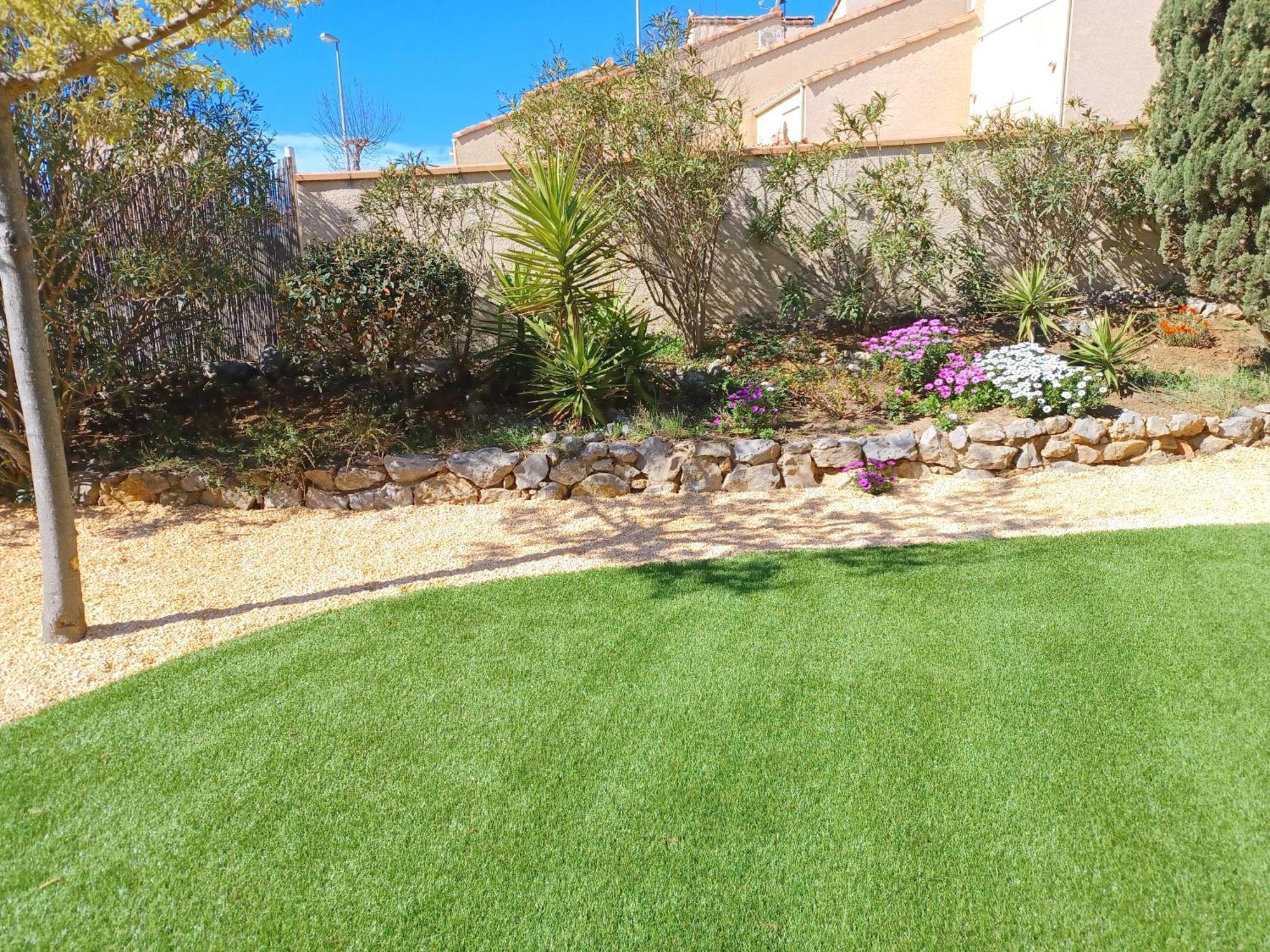Plain-Pied Jardin 6 Personnes Clim Vue Mer Parking Wifi Terrasse Piscine Dans La Residence Saint-Pierre-la-Mer  Luaran gambar